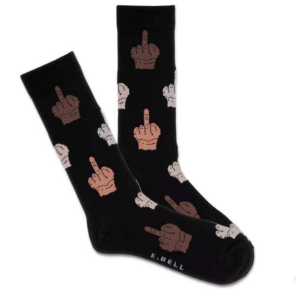 K.Bell Men's Middle Finger Update Crew Sock
