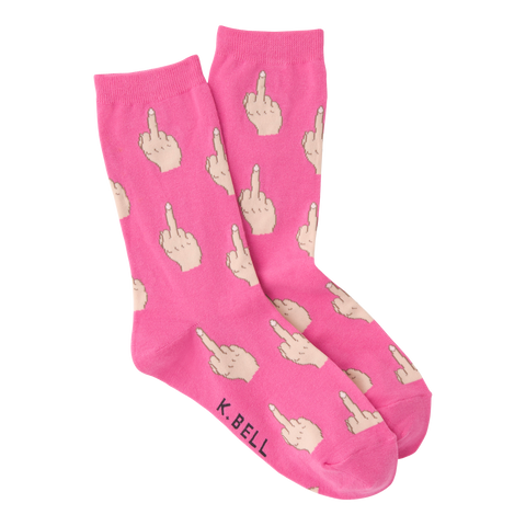 K.Bell Women's Middle Finger Crew Socks