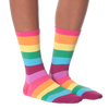 K.Bell Women's Rainbow Stripes Crew Socks