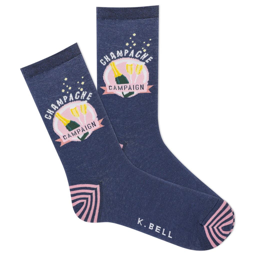 K.Bell Women's Champagne Campaign Crew Sock