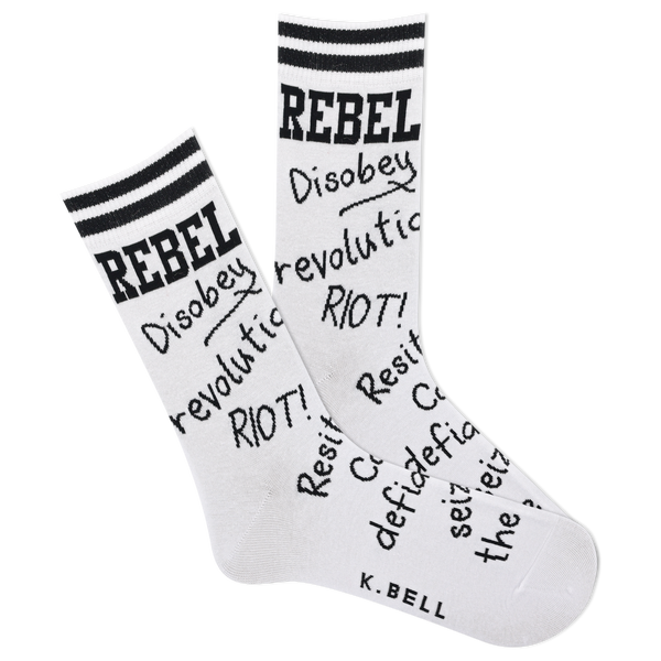 K.Bell Women's Rebel Scribble Crew Sock