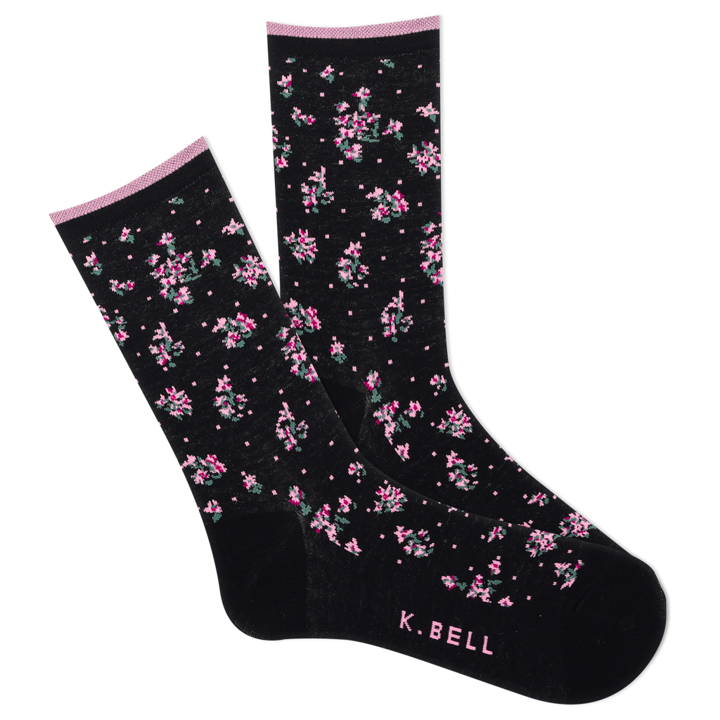 K.Bell Women's Ditsy Floral Crew Sock
