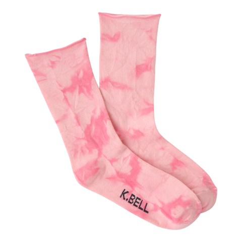 K.Bell Women's Tie Dye Roll Top Crew Socks