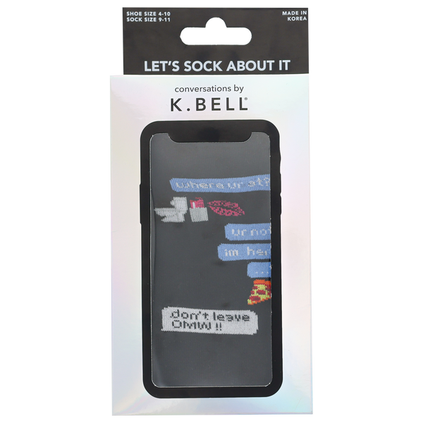 K.Bell Women's Drunk Food Text Crew Sock