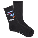 K.Bell Women's Drunk Food Text Crew Sock