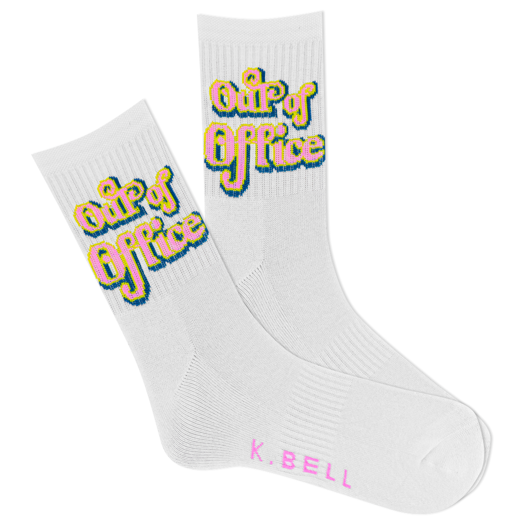 K.Bell Women's Out of Office Active Novelty Crew Sock