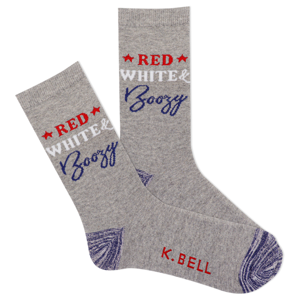 K.Bell Women's American Made Red White and Boozy Crew Sock