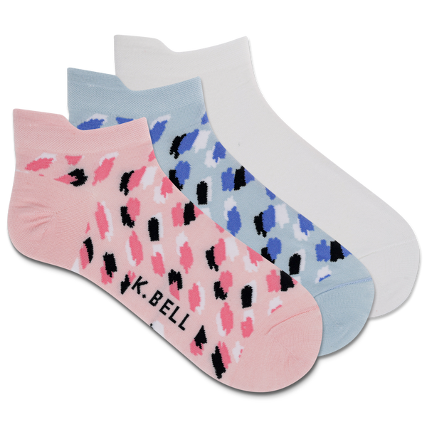 K.Bell Women's Abstract Animal Low Cut Sock 3 Pack