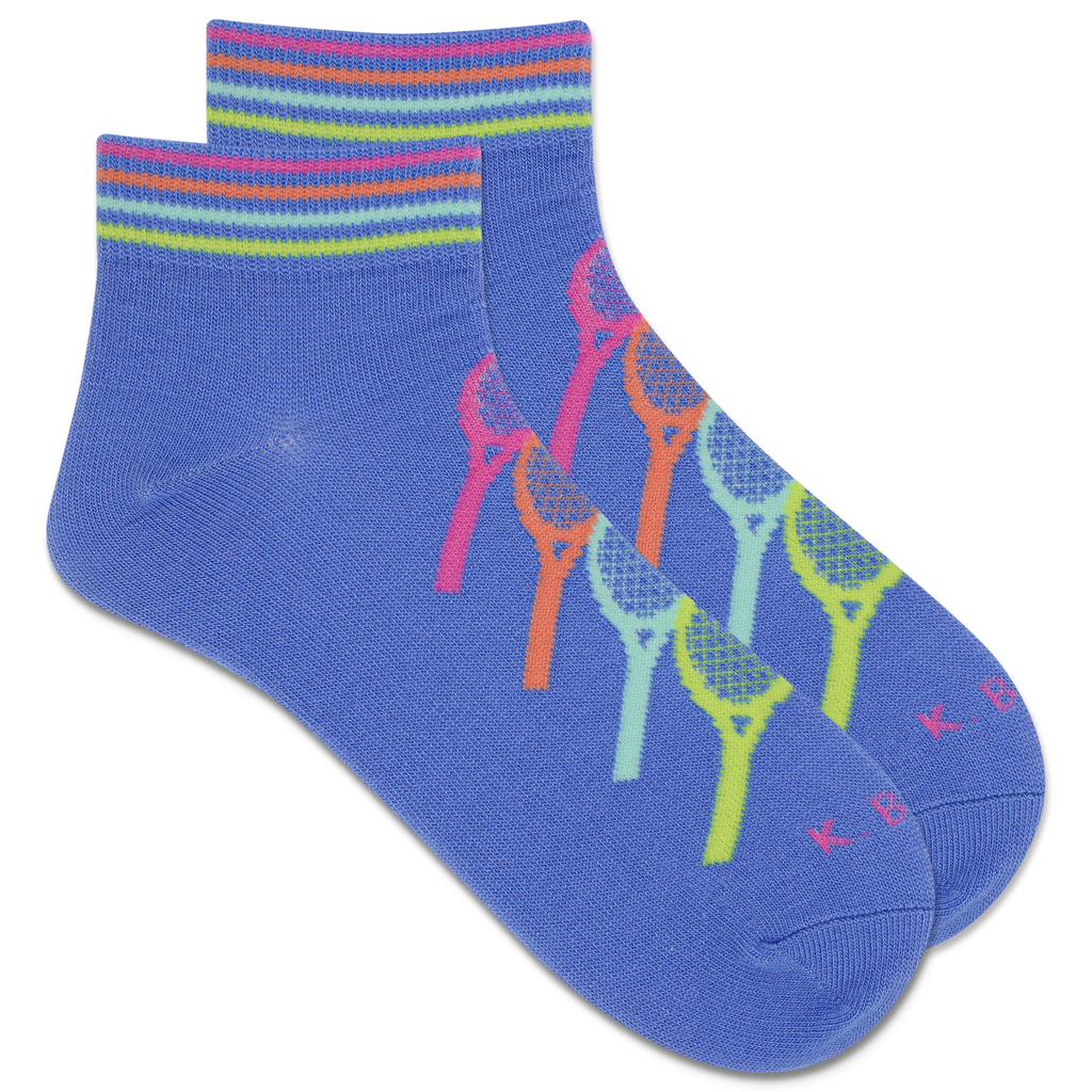 K.Bell Women's Rainbow Racquet Ankle Sock