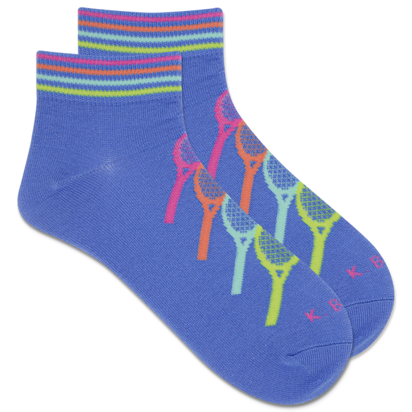 K.Bell Women's Rainbow Racquet Ankle Sock