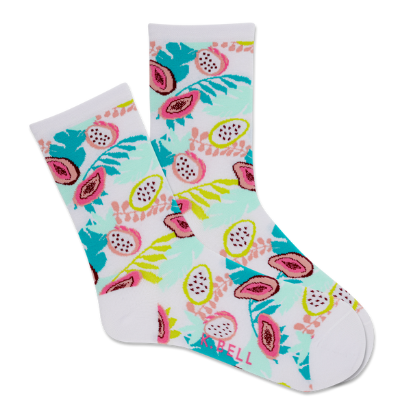 K.Bell Women's Tropical Floral Crew Sock