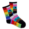 K.Bell Women's Rainbow Patches Active Crew Sock