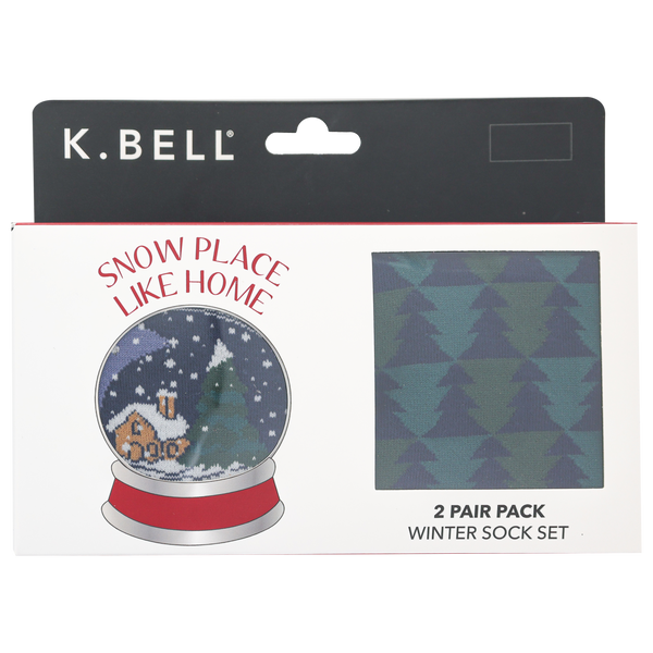 K.Bell Men's Snow Place Like Home Crew Sock 2 Pair Pack Gift Box