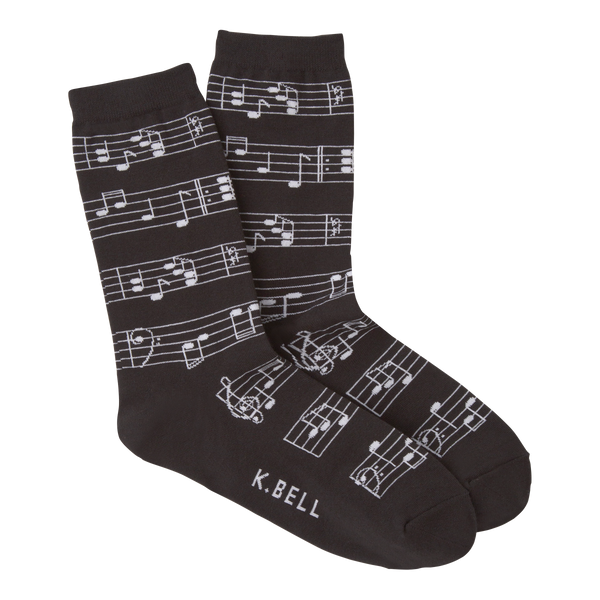 K.Bell Men's Music Notes Crew Socks