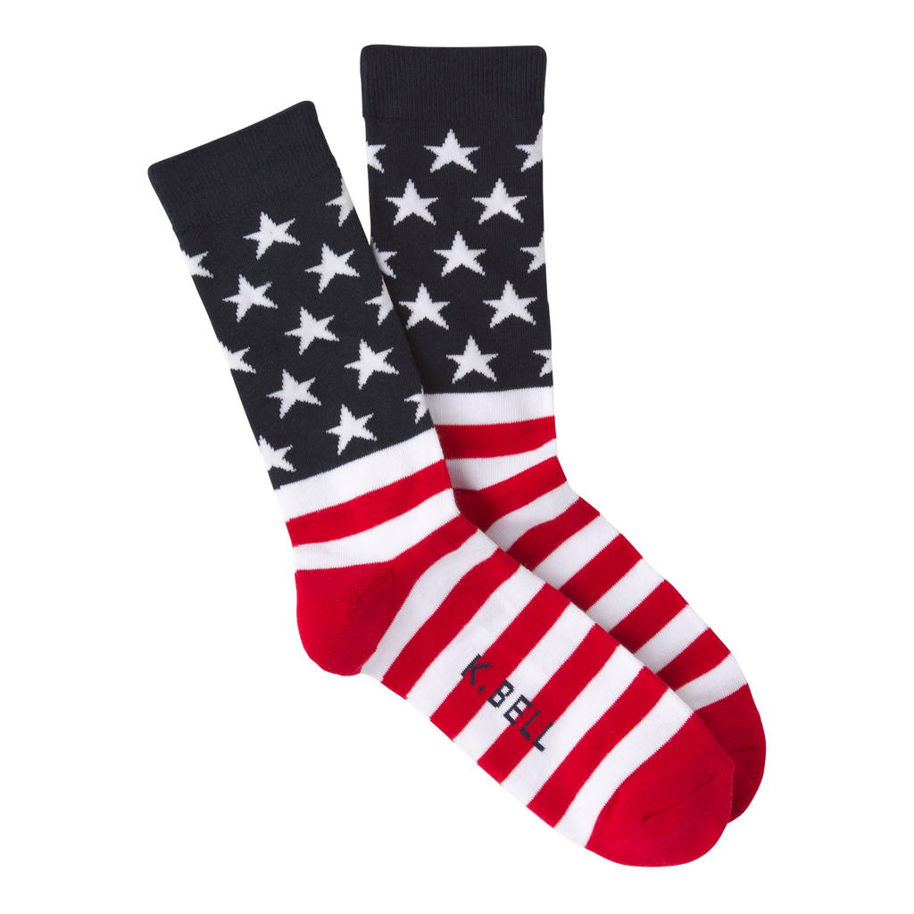 K.Bell Men's American Made Flag Crew Sock