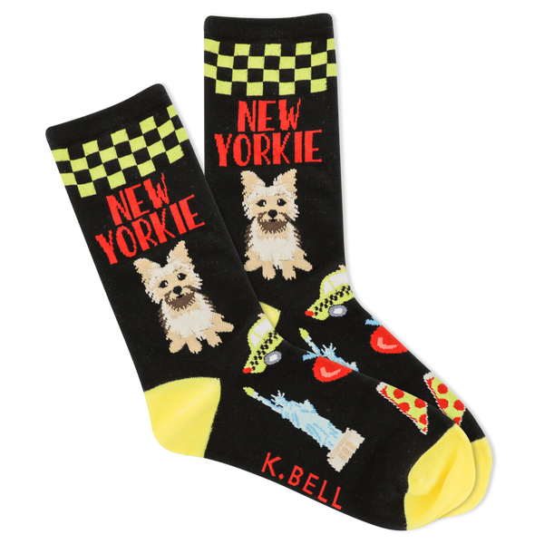 K.Bell Women's New Yorkie Crew Socks