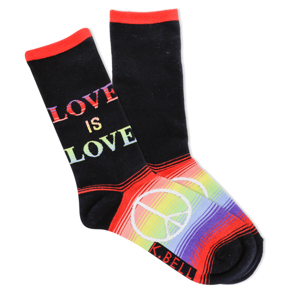 K.Bell Women's Love Is Love Crew Socks