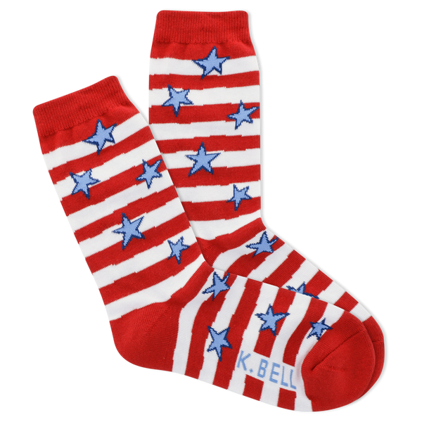 K.Bell Women's Stars & Stripes American Made Crew Sock