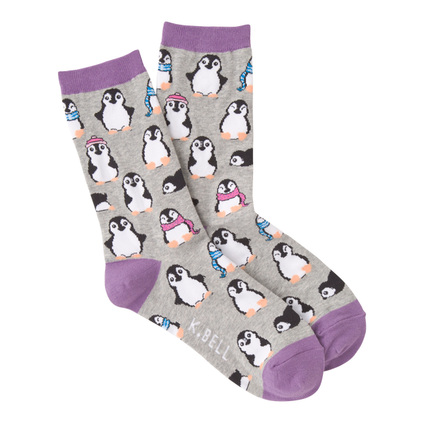 K.Bell Women's Chilly Penguins Crew Socks