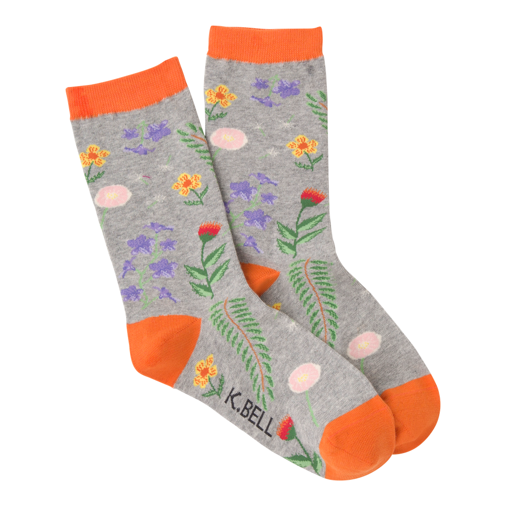 K.Bell Women's Botanical Florals Crew Socks