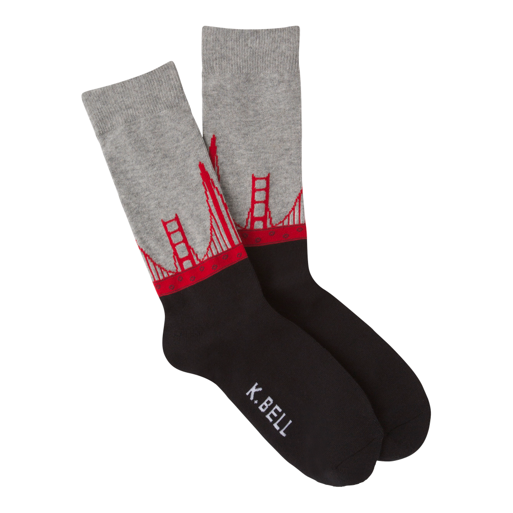 K.Bell Men's American Made Golden Gate Bridge Crew Socks